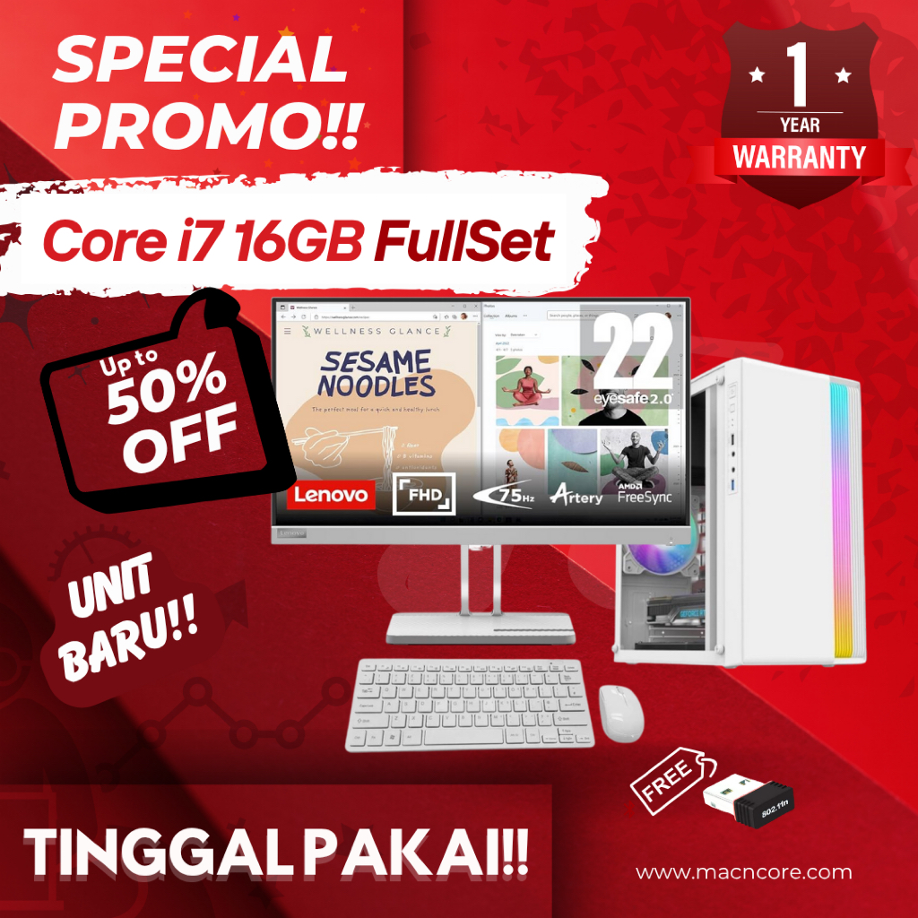 CORE I7 | RAM 16GB | PC FULLSET | KOMPUTER KANTOR | PC GAMING | KOMPUTER GAMING | PC GAMING FULLSET