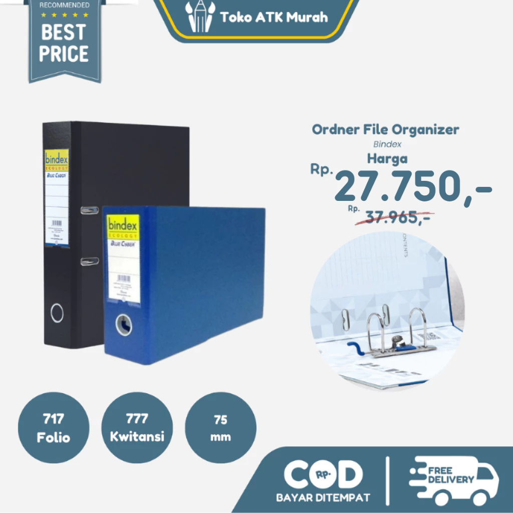

TERMURAH ODNER BINDEX 717 FOLIO / 777 KWITANSI ORDNER FILE KEEPER GROSIR MURAH