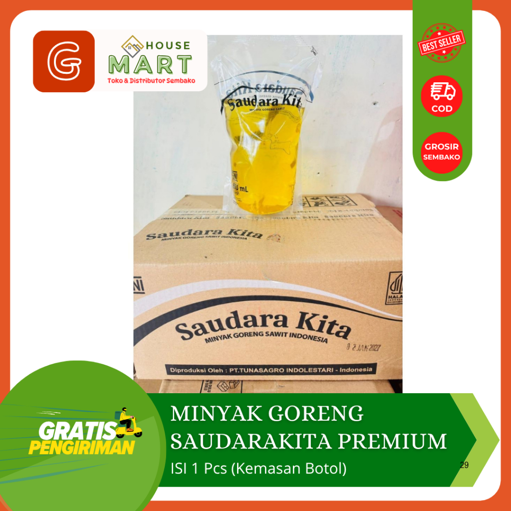 

[1 Pouch] Minyak Goreng Premium Saudara Kita Berat 900 ML / 800 ML Kemasan
