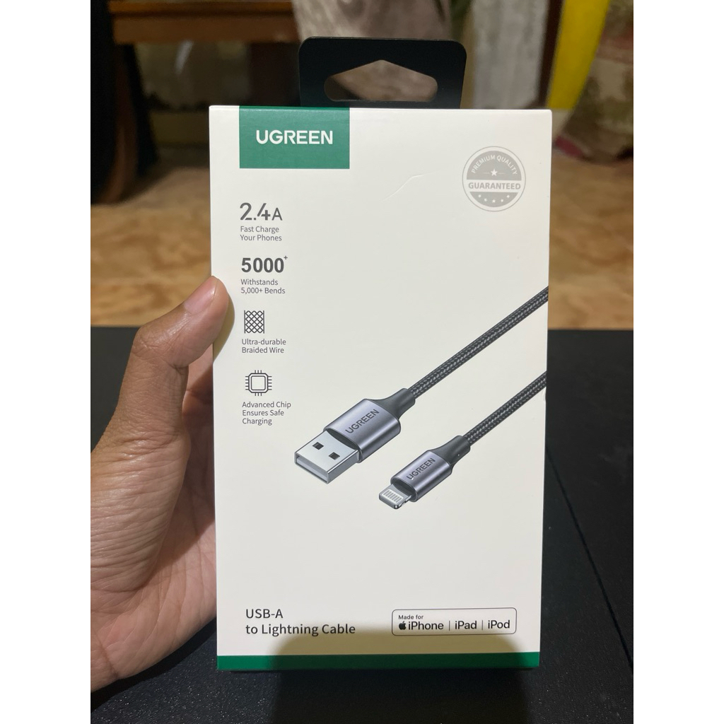 PRELOVED NEVER USED - UGREEN USB-A to Ligthning Cable 2 M