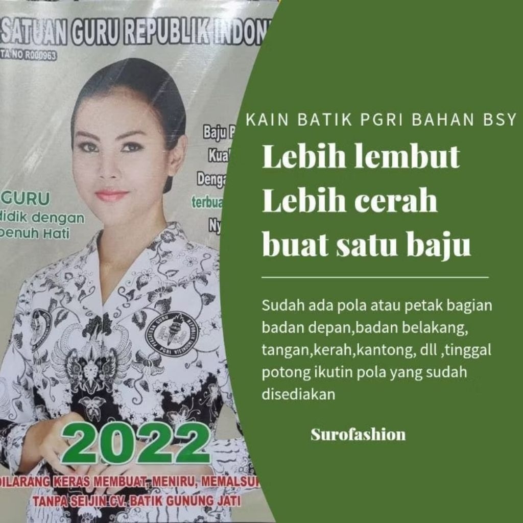 kain bahan batik PGRI premium baju seragam dinas PNS ASN SNI