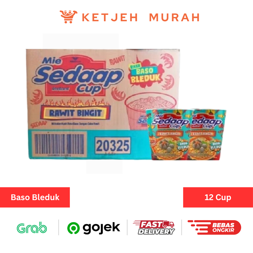 

Mie Sedaap Cup Kuah Rasa Baso Bleduk Rawit Bingit 1 Dus isi 12 Cup