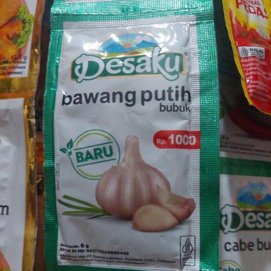 

Desaku bawang putih bubuk | 6 gr | kemasan 1000an