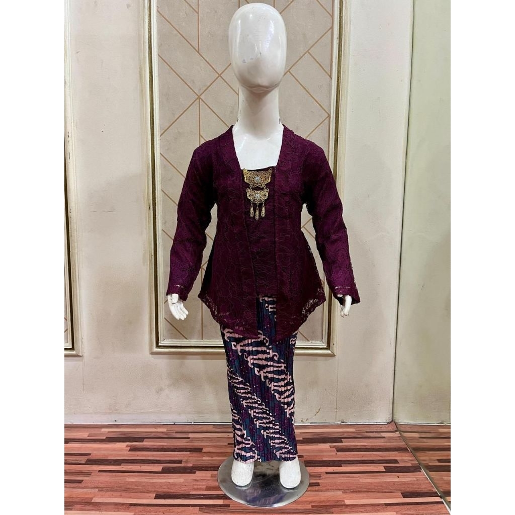 SYIFA KEBAYA • REALPICT ONE SET BAJU KEBAYA ANAK KUTUBARU BROKAT USIA 4-12 TAHUN MOX ROK PLISKET KEB