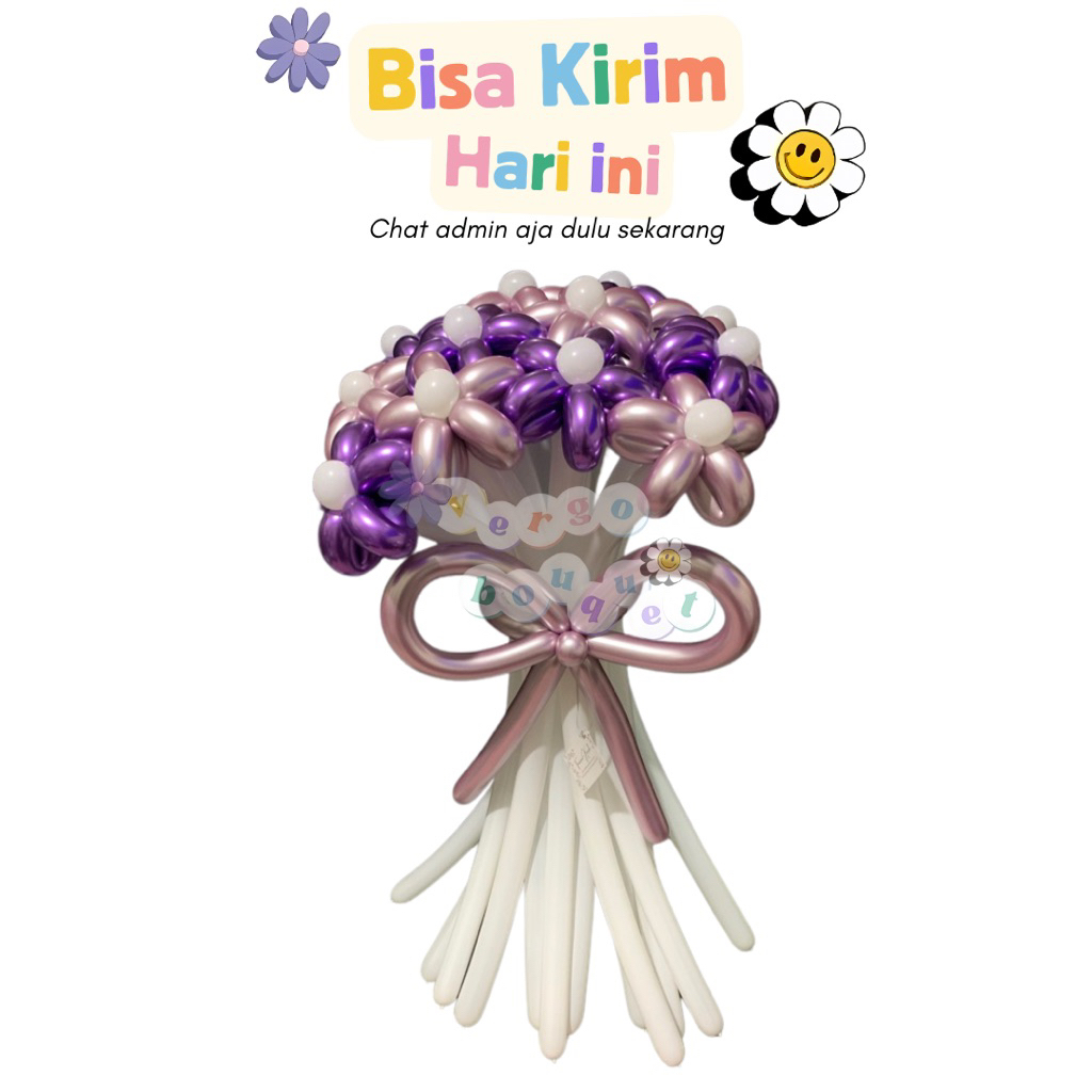 Vergo.bouquet | Bouquet Balon 12 TANGKAI 12 BUNGA | Bouquet Balon Wisuda Foil Ulang Tahun Bouquet Ba