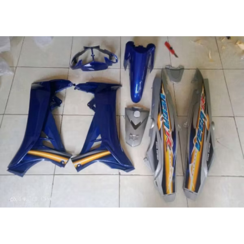 COVER BODY VEGA R NEW 2006 BIRU SILVER SET STRIPING