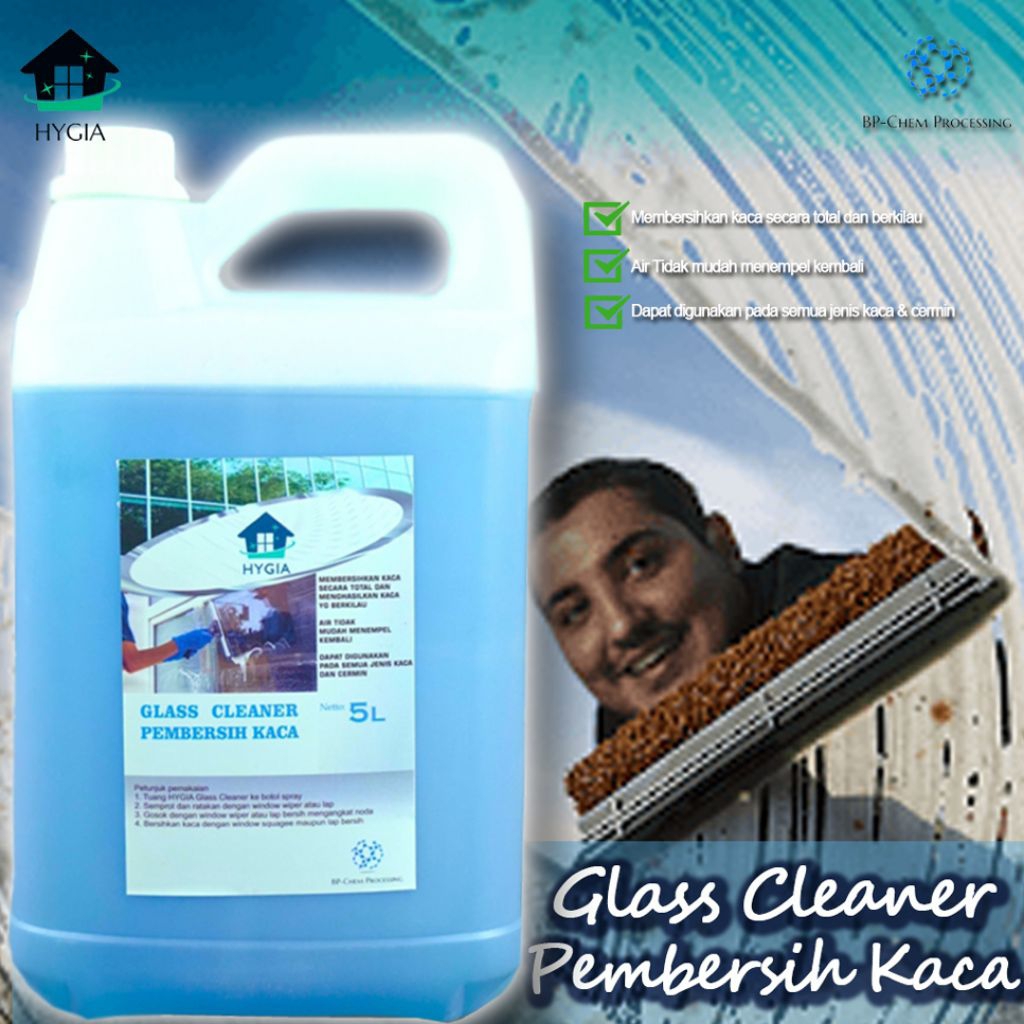 Hygia pembersih kaca 5 liter/Pembersih kaca/ Pembersih jendela/Pembersih cermin/Pembersih kaca kamar