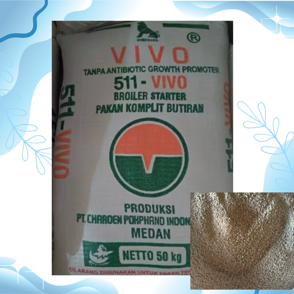 511 VIVO BROILER STARTER PAKAN AYAM / BEBEK / UNGGAS, REPACK 1kg