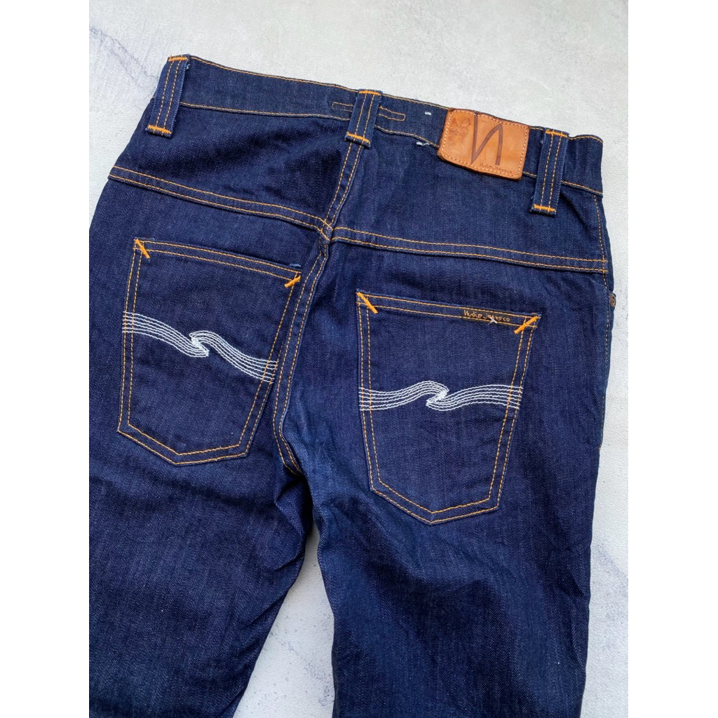 Celana Nudie Jeans Thin Finn Dry Ecru Embo 29x30