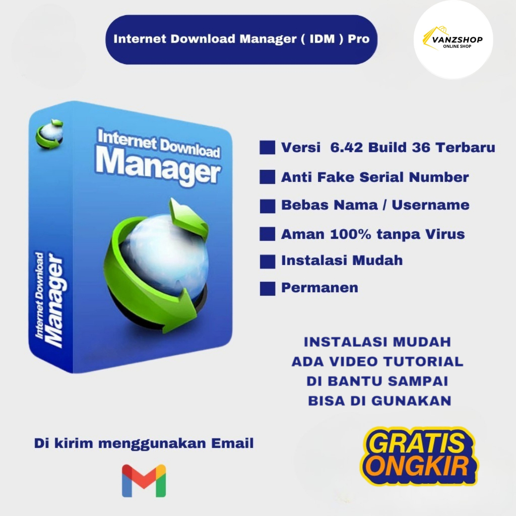IDM Internet Download Manager Manajer LIFETIME Permanen Bergaransi / Internet Download Manager Licen