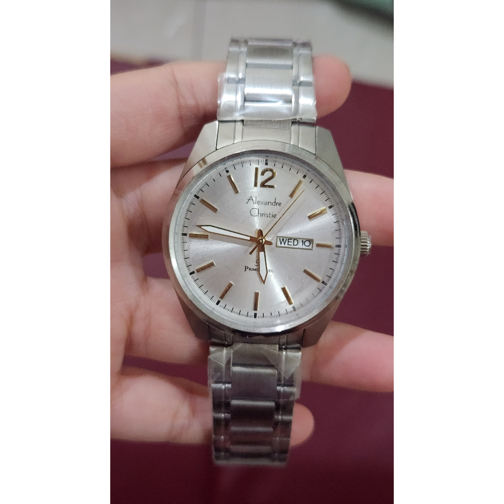 Jam Tangan Pria Alexandre Christie AC1012 AC 1012 Original & Garansi Resmi - Silver Gold