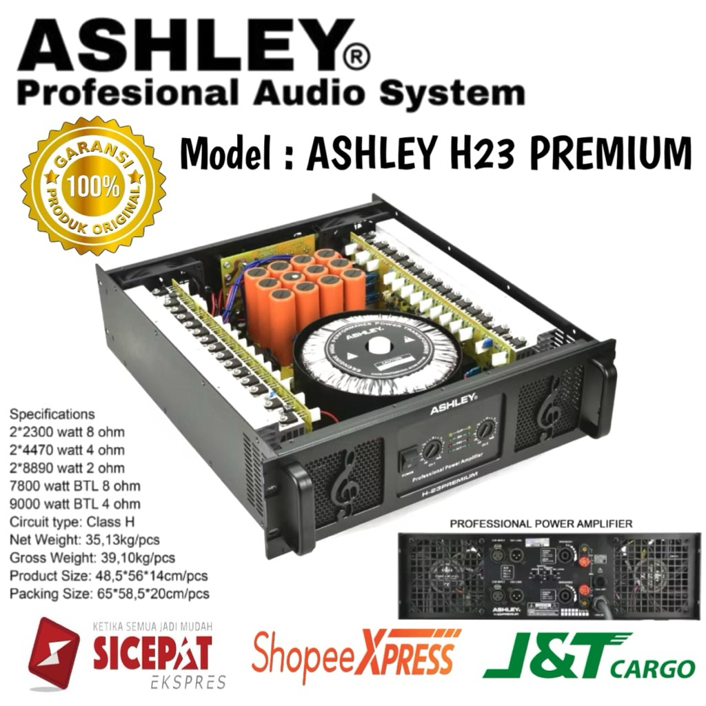 Power Amplifier Ashley H23 Premium Original Power Amplifier Ashley 2 Channel Class H