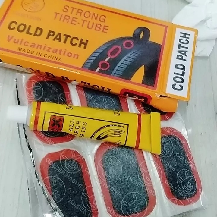 Lem Karet Tambal Ban Dalam Sepeda Motor Bal Pingpong Alas Sandal Sepatu Cold Patch Tip Top Isi 48