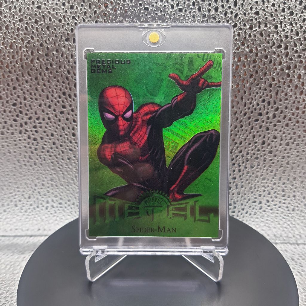 299. Kartu Marvel - Custom Card 2013 Fleer Retro Marvel Metal Precious Metal Gems Green #5 Spider-Ma
