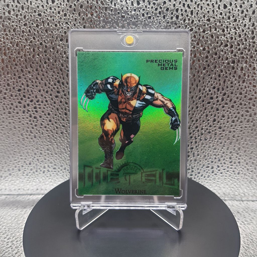 301. Kartu Marvel - Custom Card 2013 Fleer Retro Marvel Metal Precious Metal Gems Green #16 Wolverin