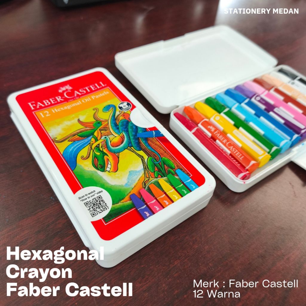 

Faber Castell 12 Hexagonal Oil Pastels /Crayon Faber Castell / Crayon
