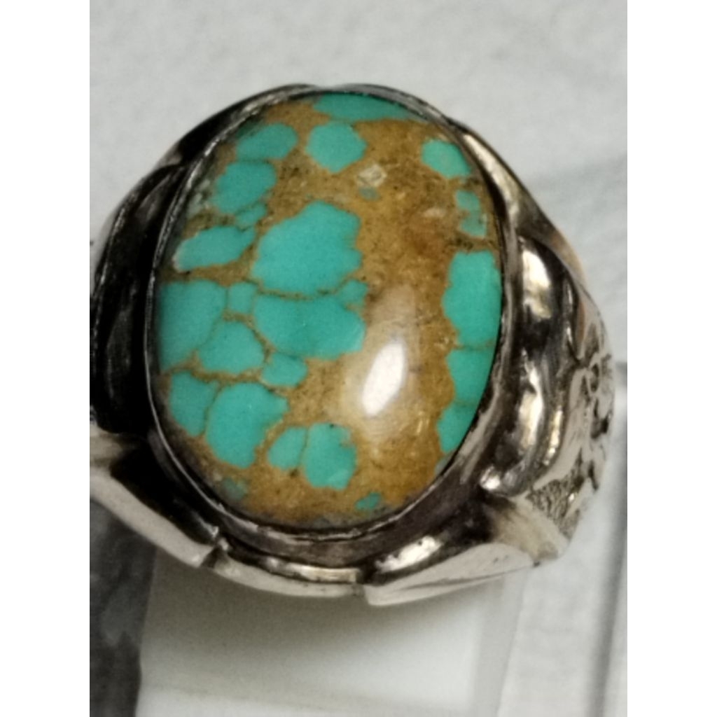 BATU AKIK PIRUS PERSIA SERAT EMAS RING PERAK