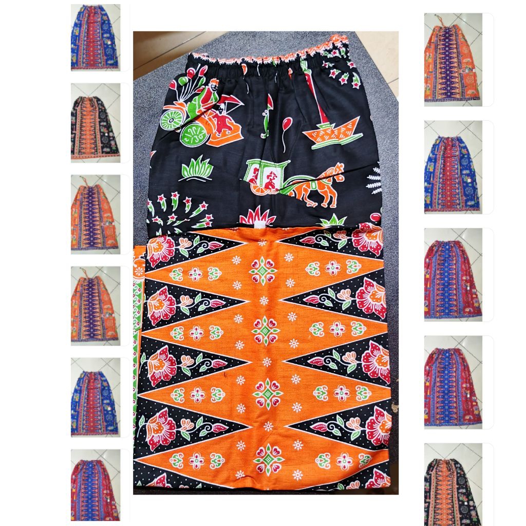 Rok Tumpal Rok Encim Instan Motif Ondel Ondel Betawi