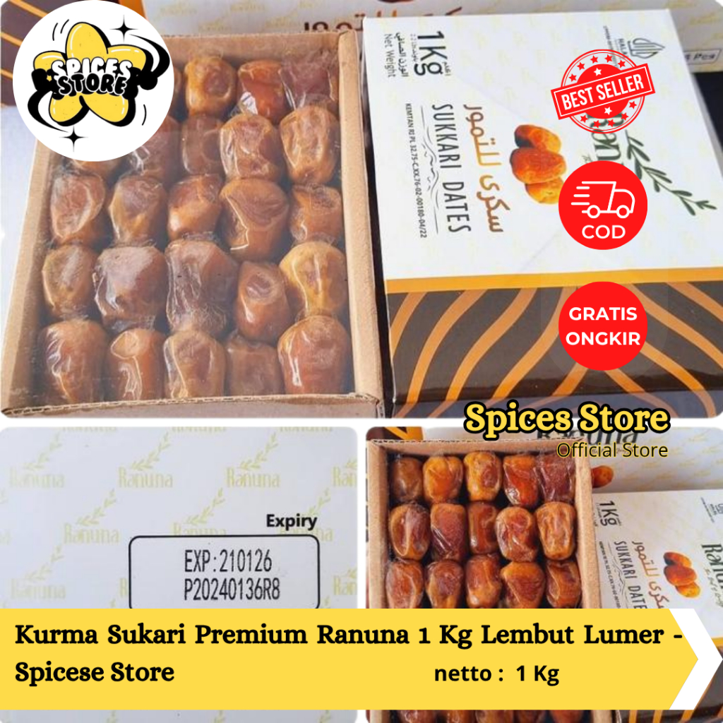 

Kurma Sukari Premium Ranuna 1 Kg Lembut Lumer - Spices Store - Kurma Murah