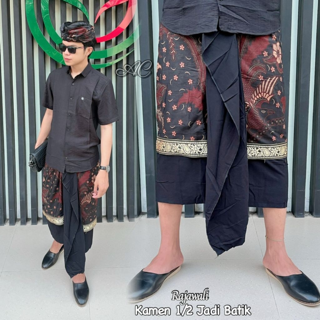 Kamen lembaran kain 1/2 jadi pria Bali batik