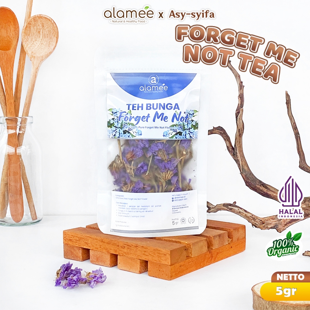 

ALAMEE Teh Bunga Forget Me Not Flower Tea Organik Kering Dried Siap Seduh Minum