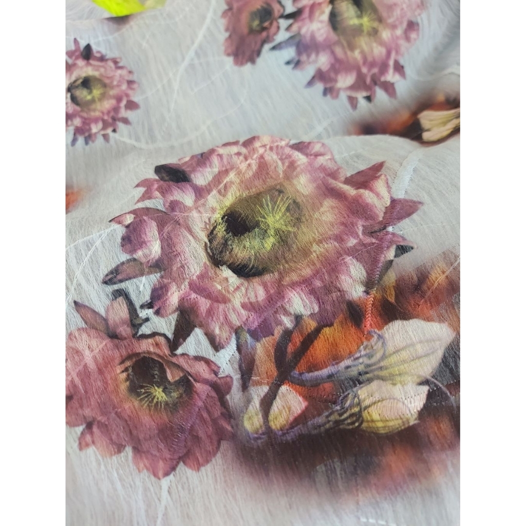 kain organza premium - kain organza luxury - kain organza antik - kain organza meteran( ice blue) nv