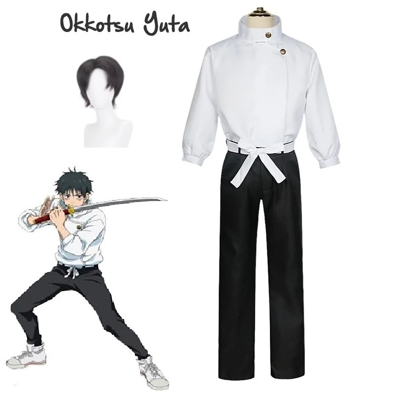 Anime Jujutsu Fushiguro Toji CosplayCostume Yuta Okkotsu Top Pants SuitHalloween Uniform Party
