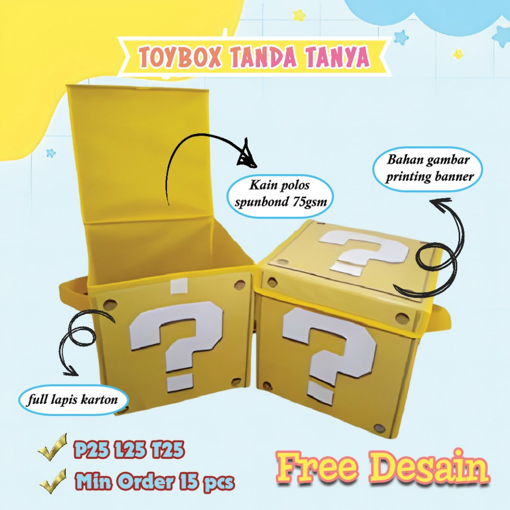 

Hampers Ultah Murah Toy Box Motif Tanda Tanya Custom Mario Bross