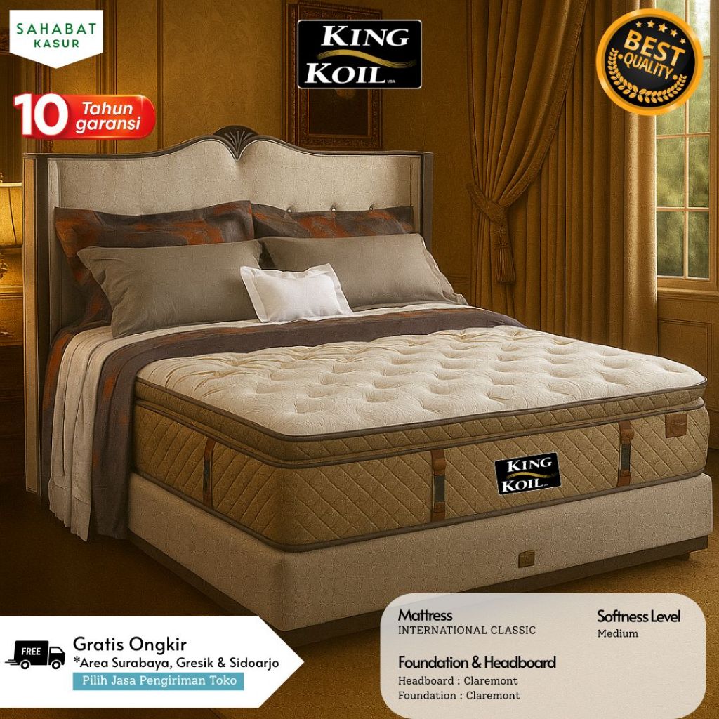 King Koil Mattress International Classic Medium Softness Level | Kasur Spring Bed King Koil