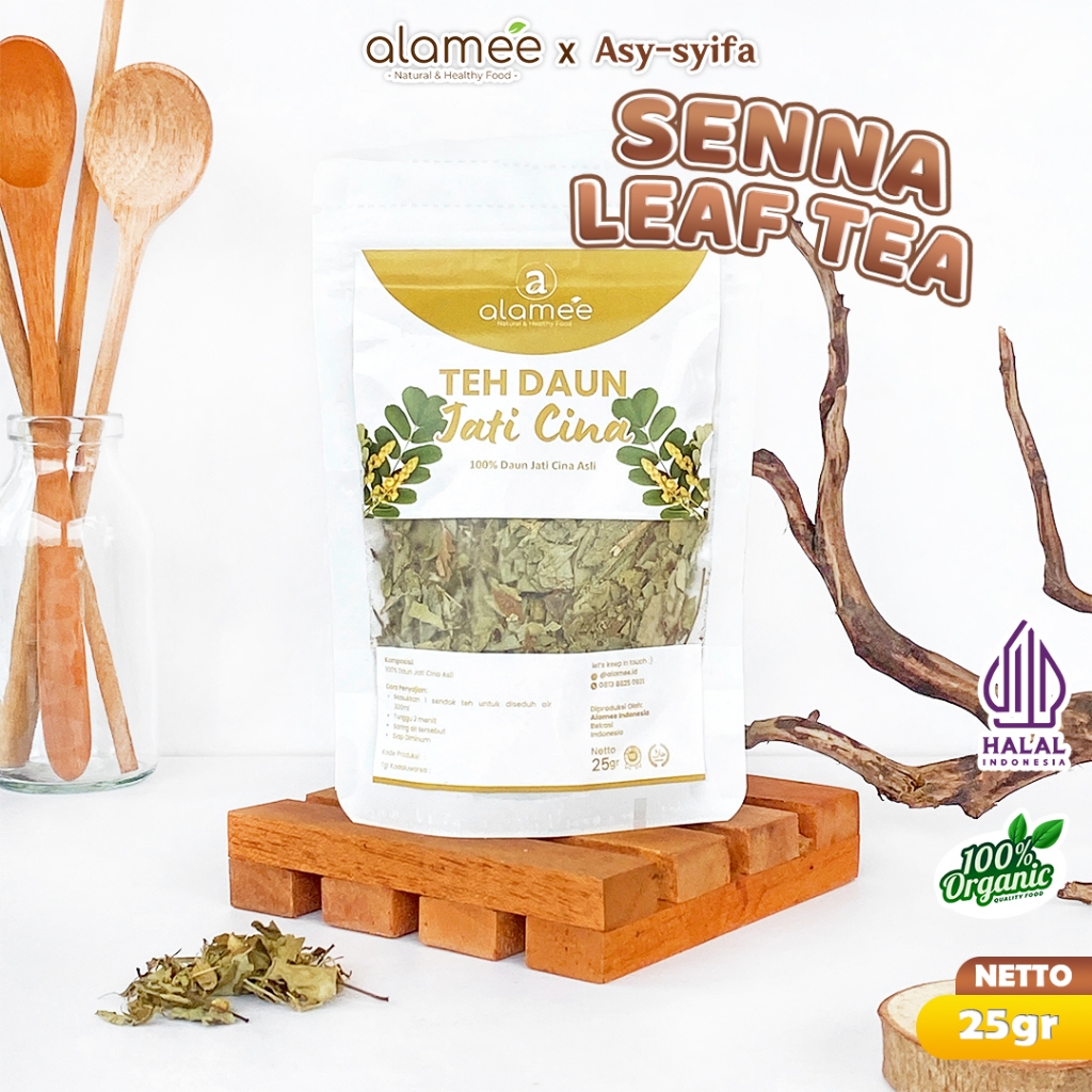 

ALAMEE Teh Daun Jati Cina Senna Leaf Tea Teh Herbal Alami Organik Organic Siap Seduh Minum 25gr