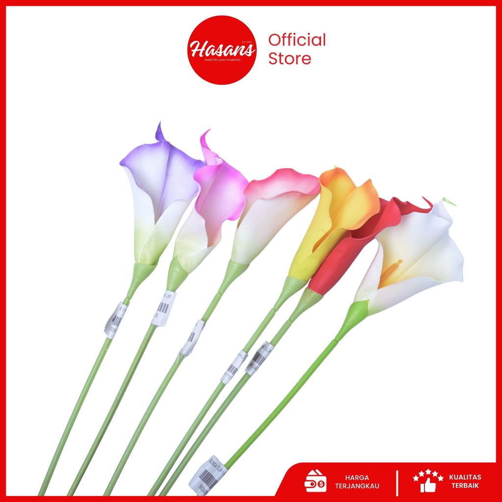 Bunga Tulip Latex Premium / Bunga Tulip Artificial / Bunga Tulip Palsu Plastik / Bunga Tulip 1 Pcs