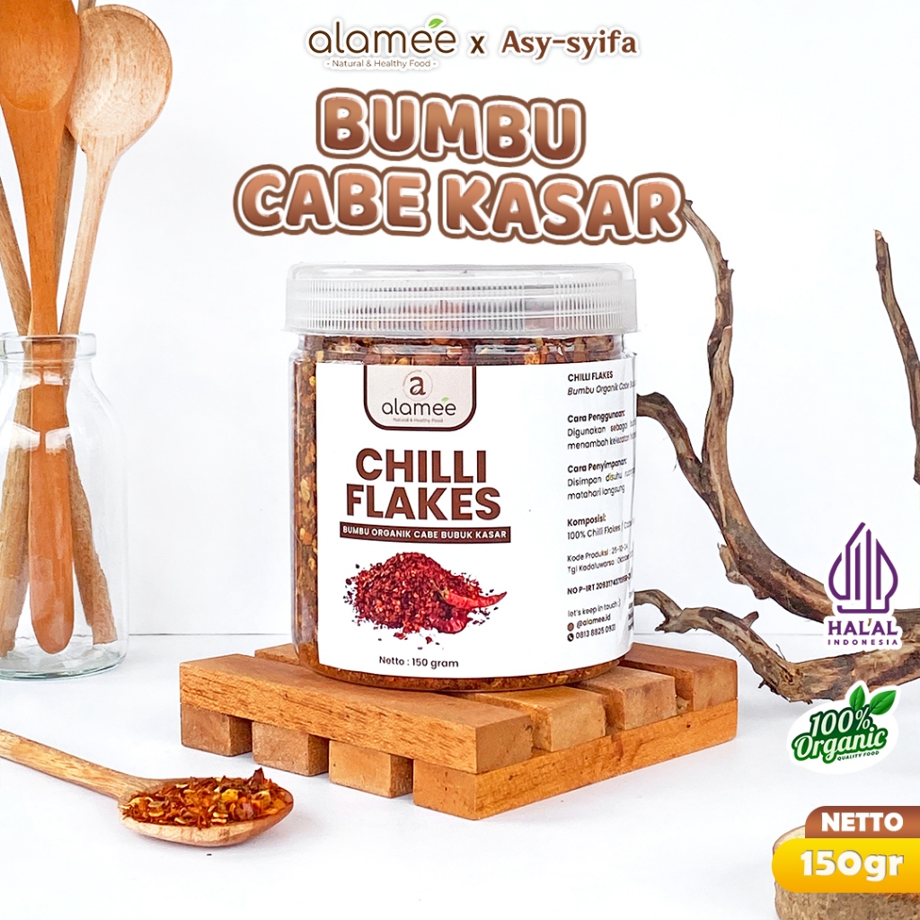 

Cabe Bubuk Kasar Chilli Flakes Cabai Bumbu Dapur Masak Organik Rempah Rimpang Murni Seasoning 50g