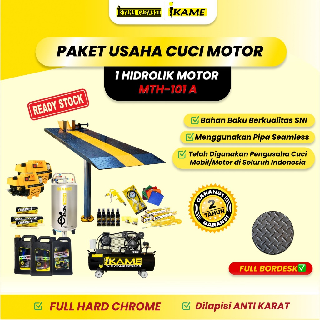Paket Peralatan 1 Hidrolik Cuci Steam Motor Lengkap (MTH - 101A)