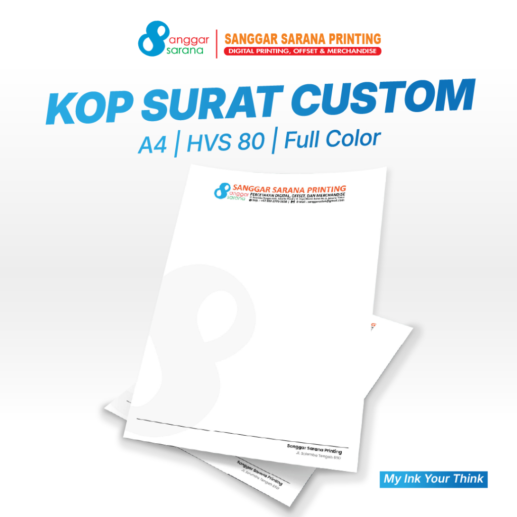 

Kop Surat A4 Bahan HVS 80 gram Cetak Full Color 1 Rim (500 lembar)