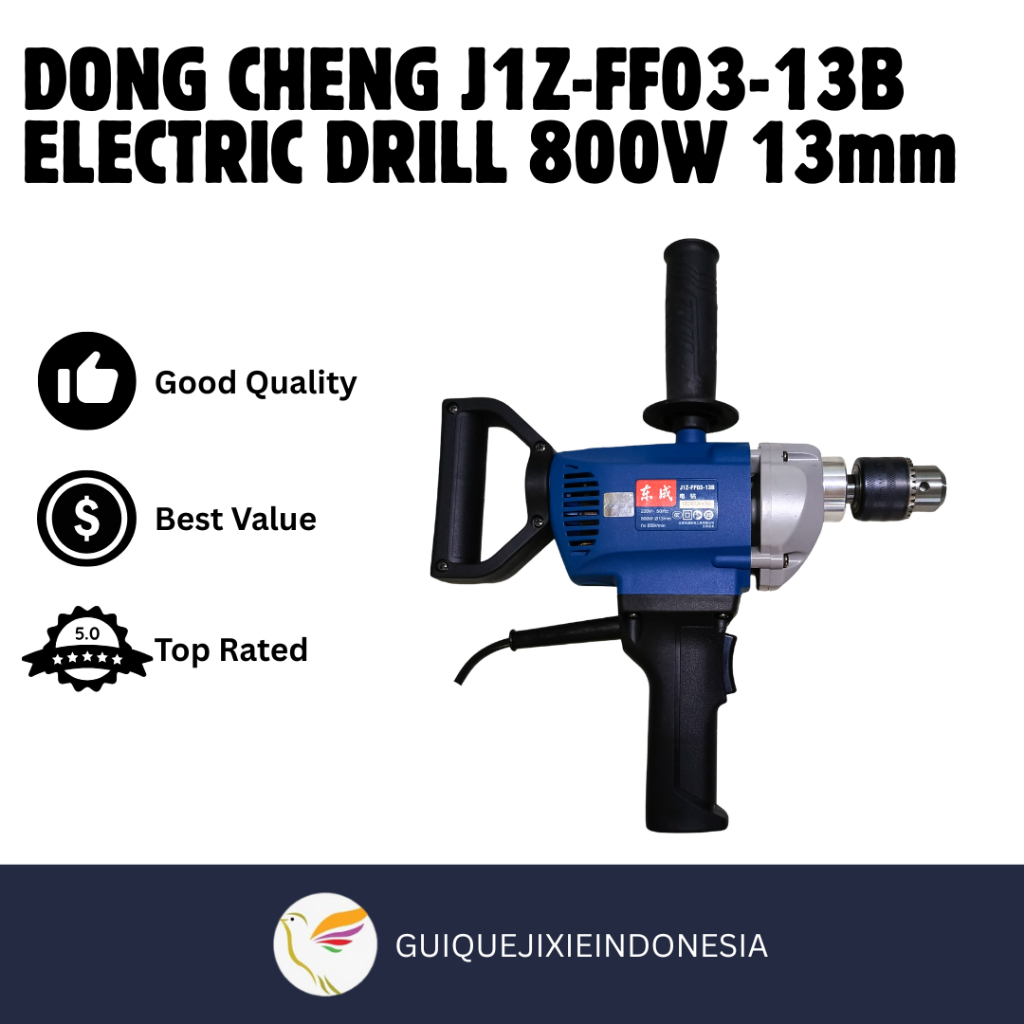 DONG CHENG J1Z-FF03-13B Electric Drill / Bor Listrik / Bor Kabel 800W Watt 13mm