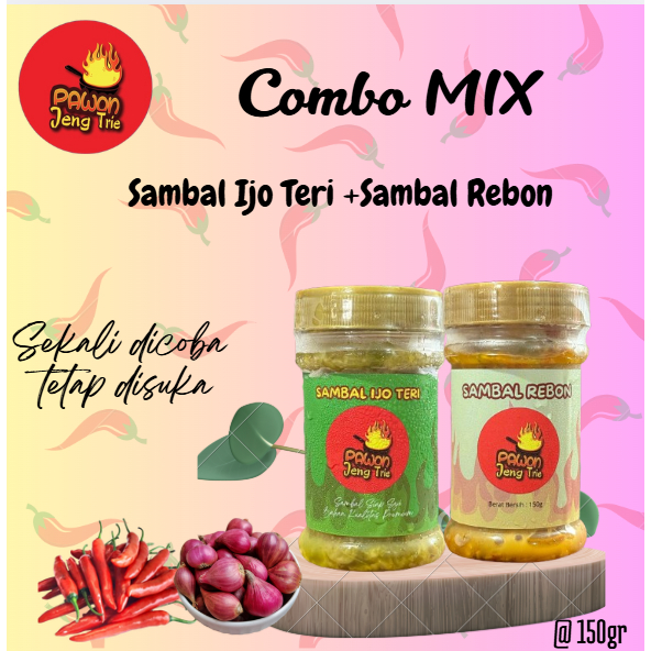 

Pawon Jeng Trie Combo Mix Sambal Ijo Teri + Sambal Rebon