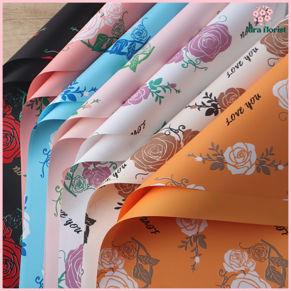 

PACK 20 Kertas Buket Bunga Motif Mawar Flower Wrapping Paper Cellophane KB6177