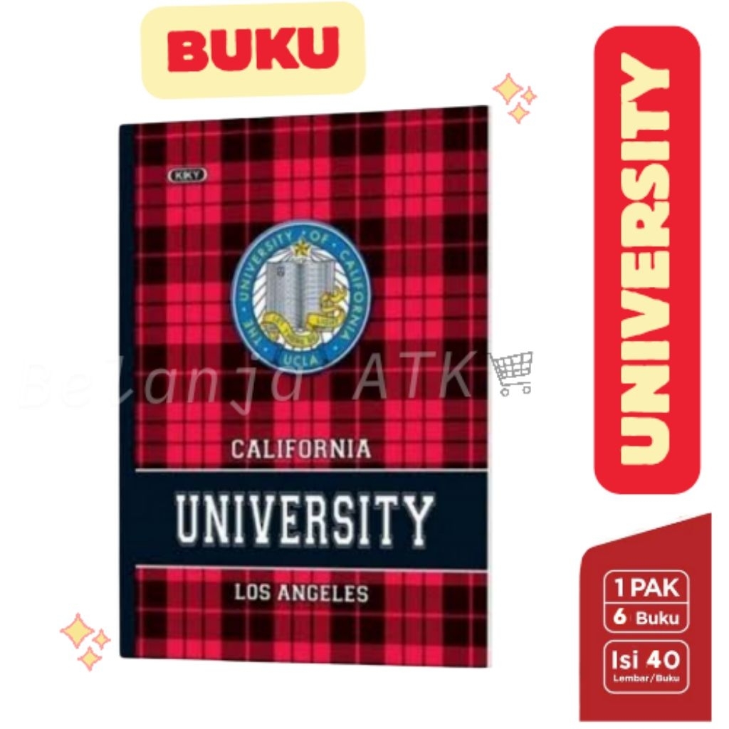 

Buku Tulis Kiky University California 40 Lembar – 1 Pak Isi 6 Buku