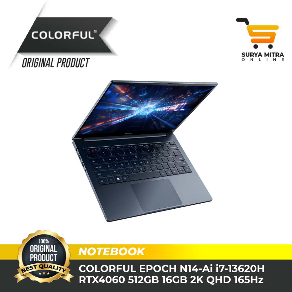 Notebook Colorful EPOCH N14-AI - i7 13620H/RTX 4060/16G/512G/Win11/QHD