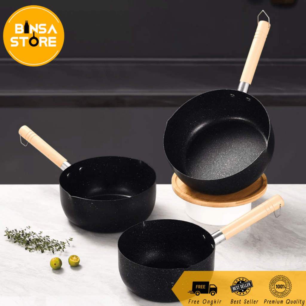 Panci Mie Instan Panci Susu Kecil Gaya Jepang Panci Batu Maifan Panci Anti Lengket Panci BINSA - XPG