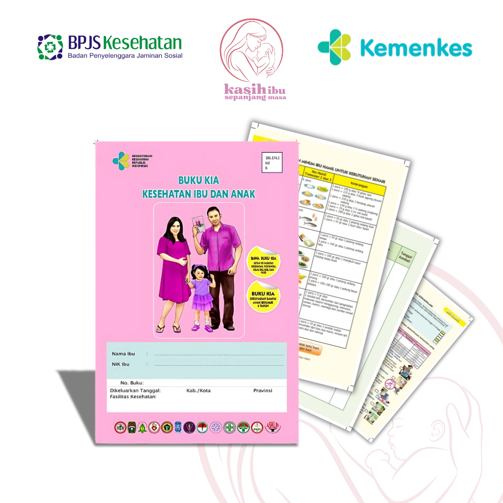 Buku KIA Pink Asli Kemenkes - Buku Pemeriksaan Ibu Hamil & Bayi