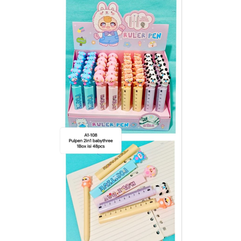 

pen 2in1 pengaris Roblox, capybara,bb there, stitch