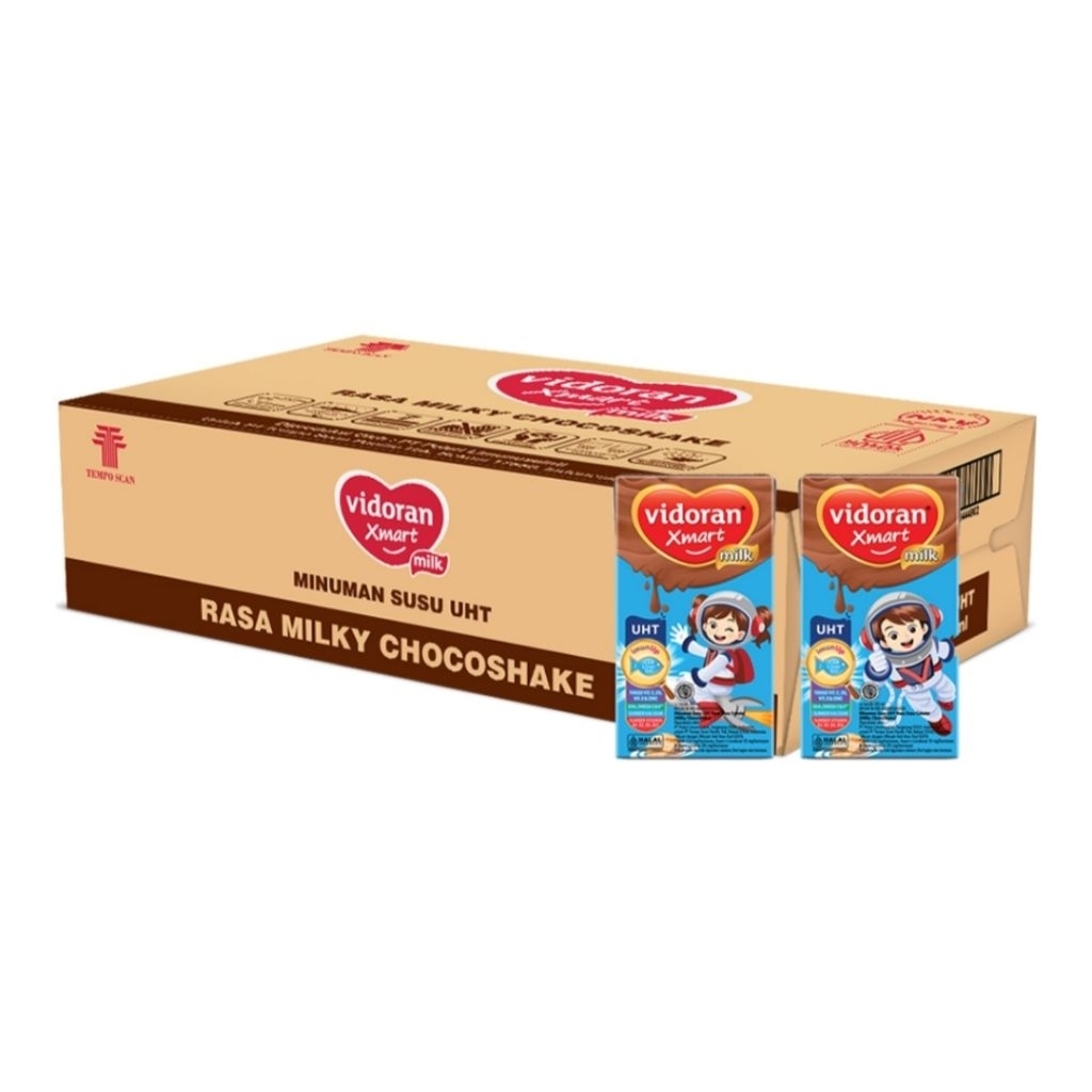 

Vidoran Xmart Kids Susu UHT Cokelat 40×110ml