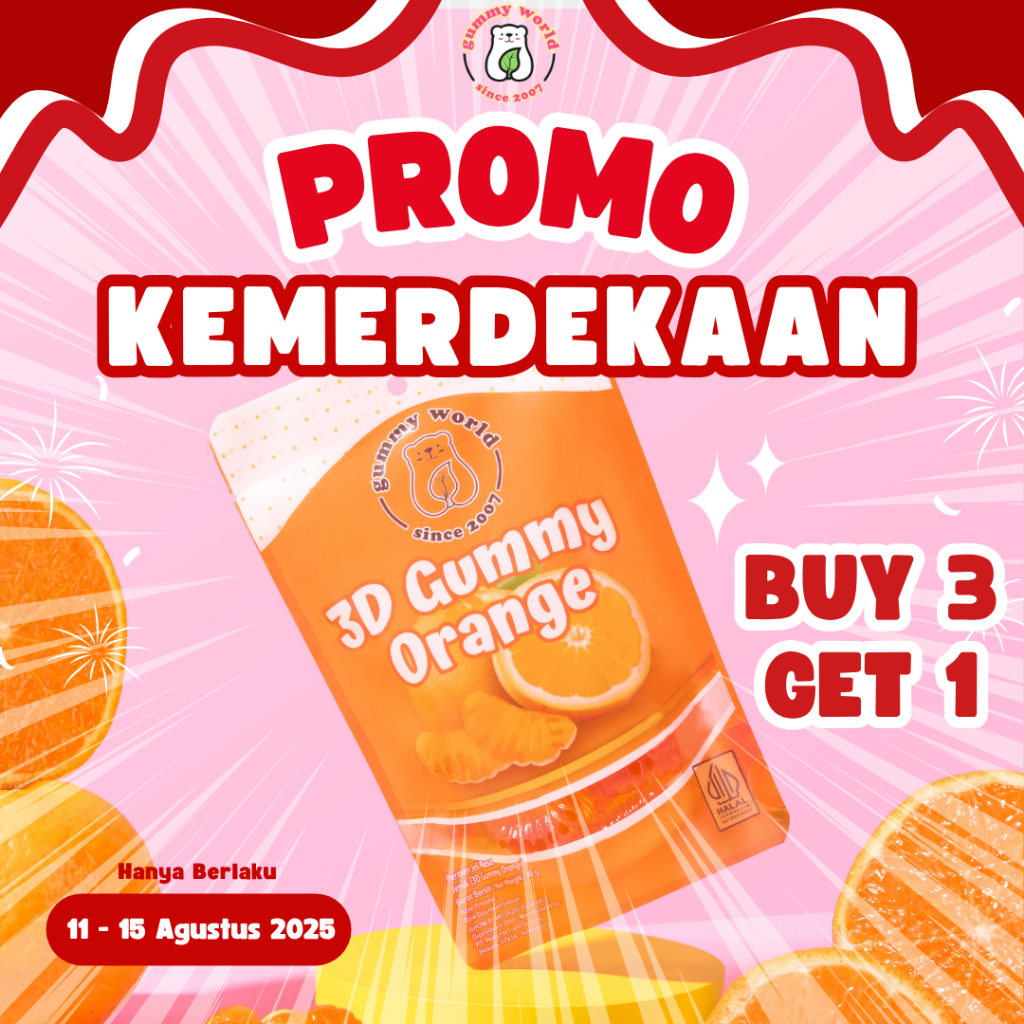 

3D Gummy Orange (Permen Jeli 3 Dimensi Bentuk Buah Jeruk)