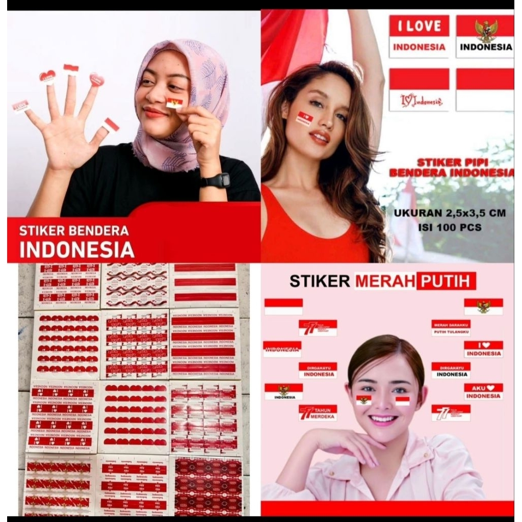 

Stiker Merah putih,Garuda,I love indonesia Mix isi 28 perlembar