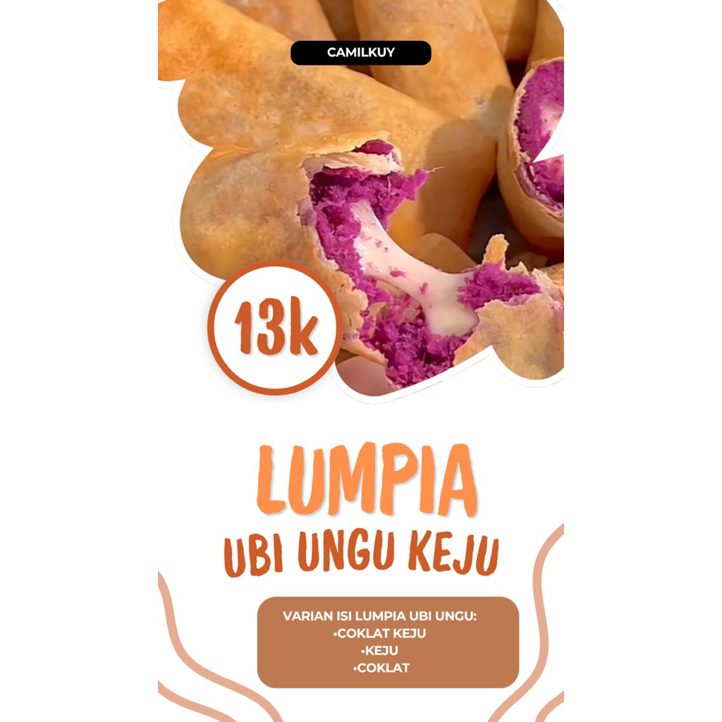 lumpia ubi ungu keju & coklat