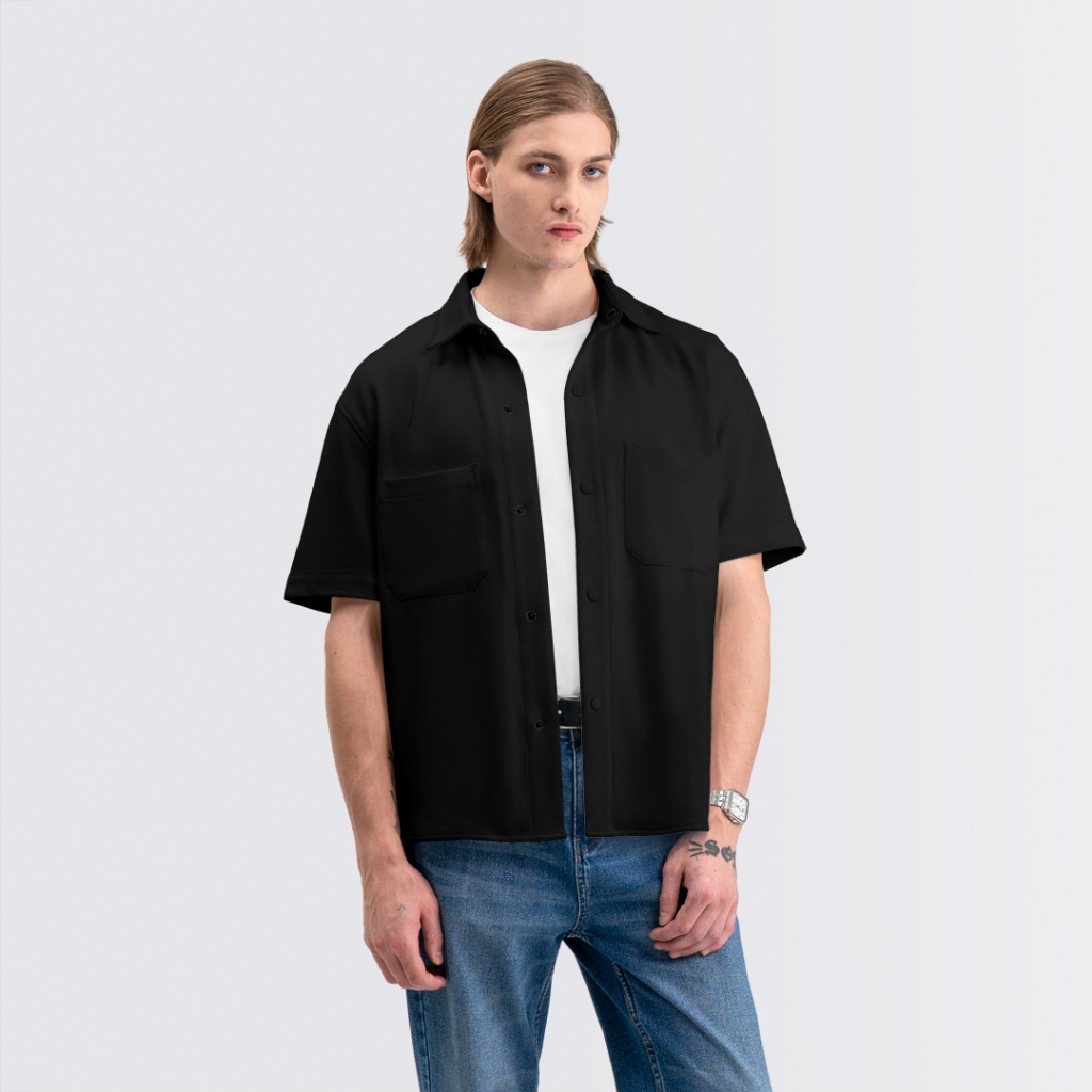 Livehaf - Oversized Twine Shirts Black