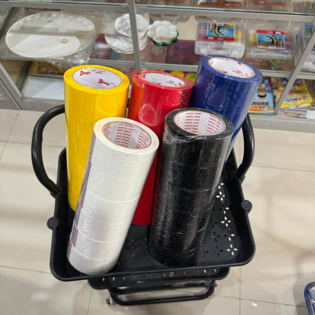 

[SLOP ISI 6] DAEGU OPP 2” WARNA / Lakban daegu warna 2” / 48mm x 85yd merah kuning hijau biru hitam putih