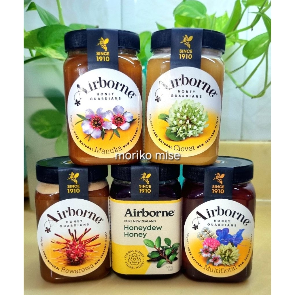 

airborne MANUKA pure natural new zealand honey / madu REWA rewa Clover Multifloral Honey Dew / honey guardian madu bunga asli