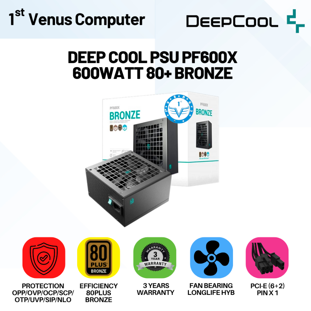 DeepCool GamerStorm PF600X 600Watt 80 Plus Bronze Power Supply / DeepCool  PF600X- 80+ Plus Bronze C